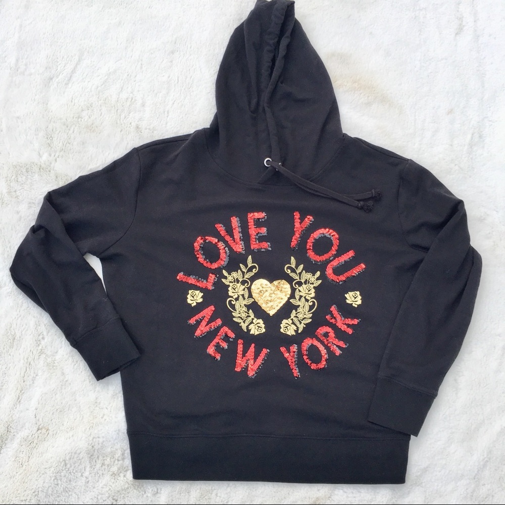 Black I Love New York  Soho Street Sequence hoodie